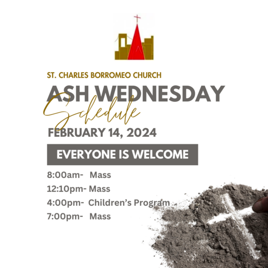 Ash Wednesday Schedule St Charles Borromeo Church